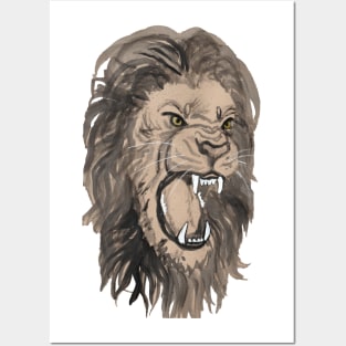 Lion roaring Posters and Art